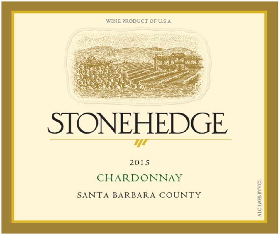 Stonehedge Santa Barbara County Chardonnay 2015 Front Label