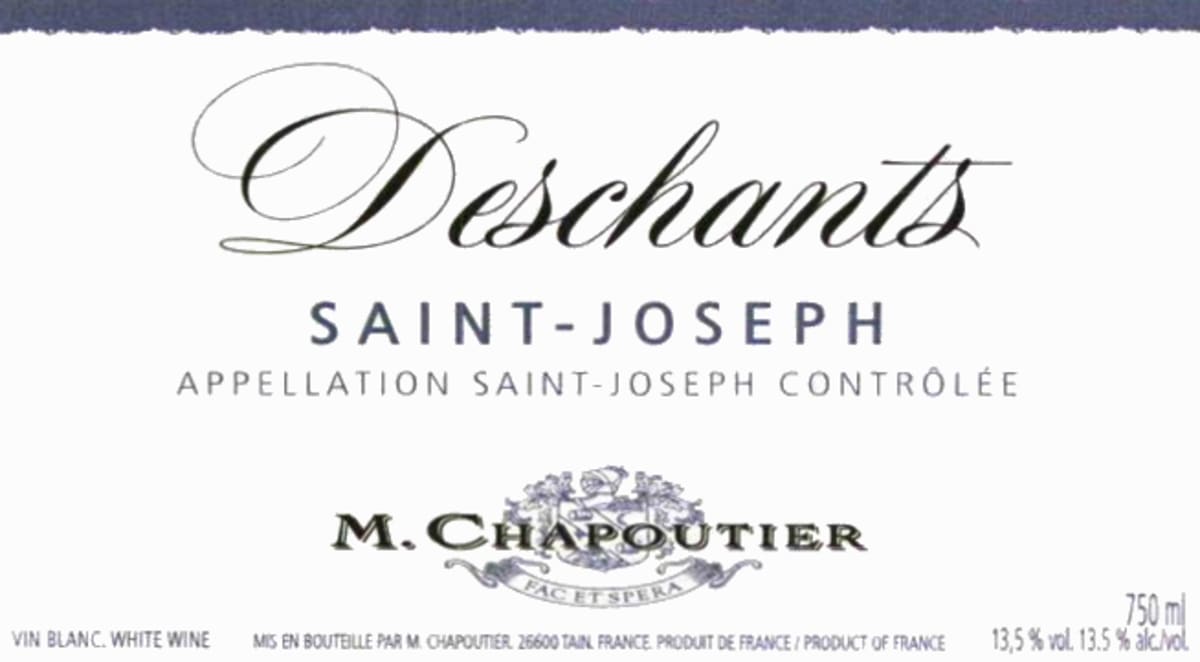 M. Chapoutier Saint-Joseph Deschants Blanc 2008 Front Label