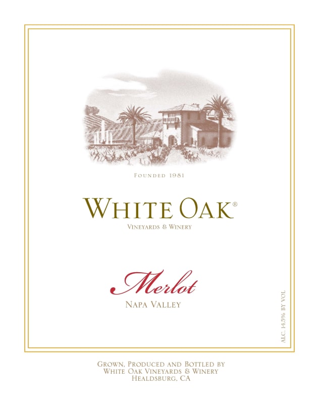 White Oak Merlot 2013 Front Label