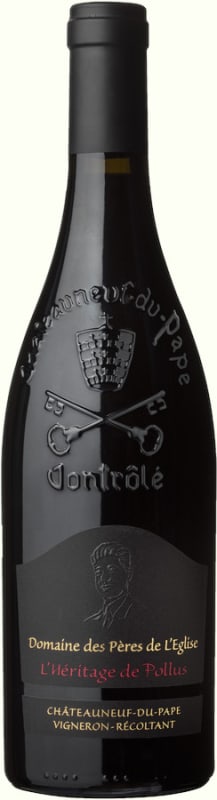 Domaine des Peres de l'Eglise Chateauneuf-du-Pape Heritage de Pollus 2018 Front Bottle Shot
