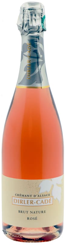 Domaine Dirler-Cade Cremant d'Alsace Brut Nature Rose 2017 Front Bottle Shot