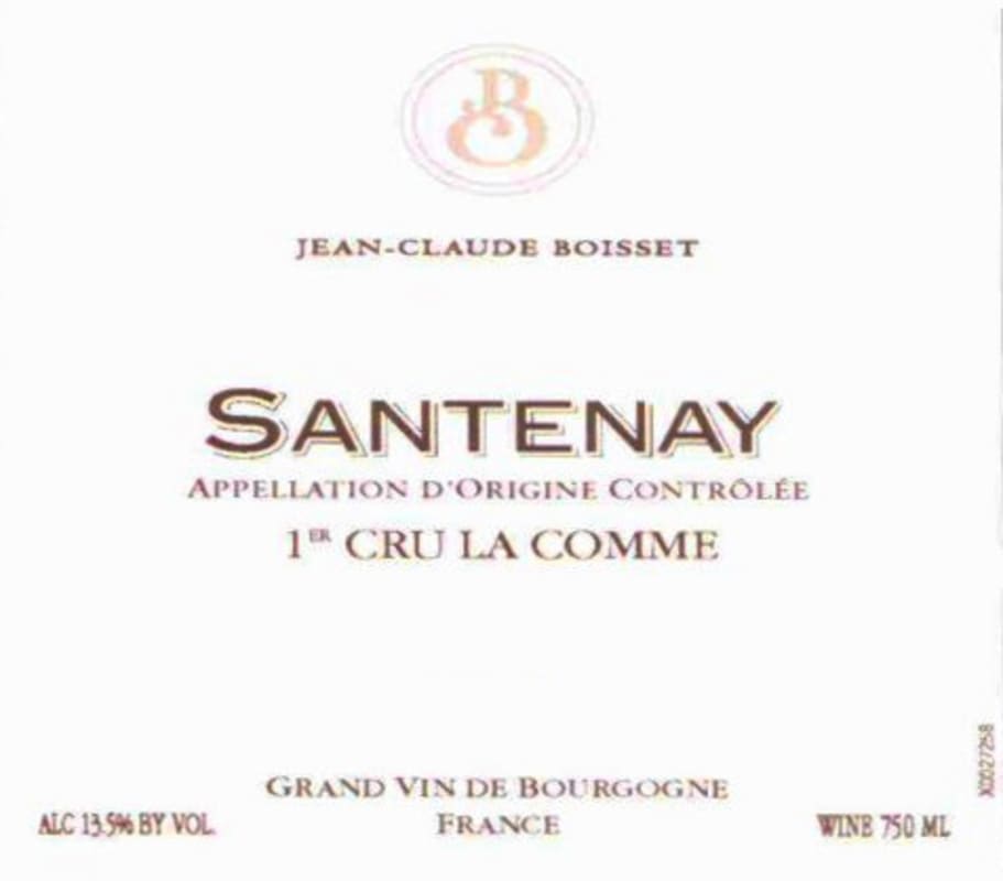 Jean-Claude Boisset Santenay La Comme Premier Cru 2008 Front Label