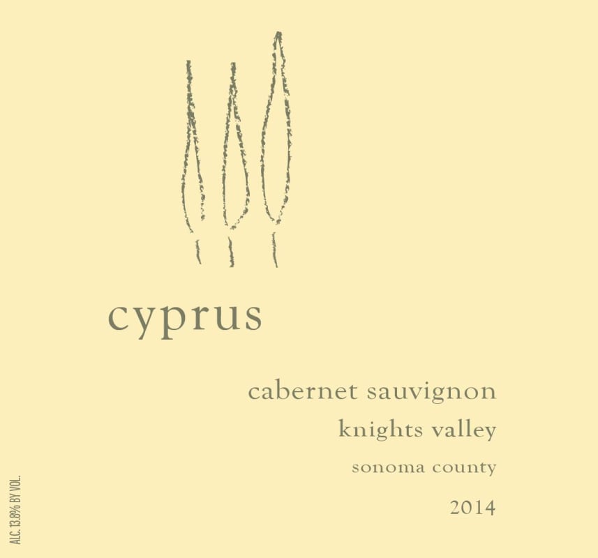 Cyprus Knights Valley Cabernet Sauvignon 2015 Front Label