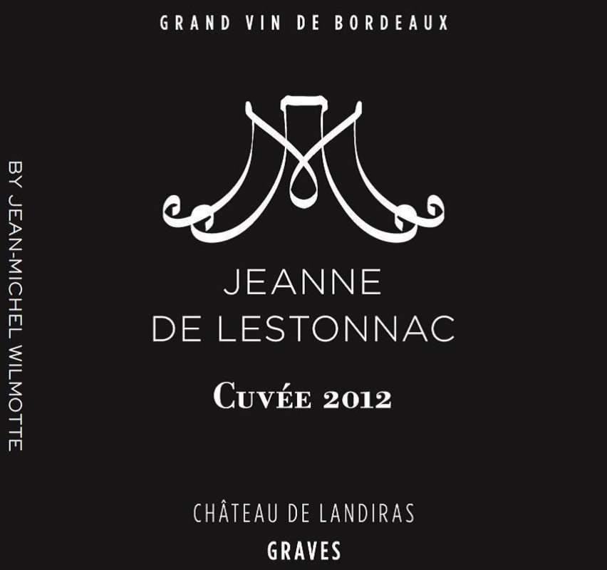 Chateau de Landiras Cuvee Jeanne de Lestonnac 2012 Front Label