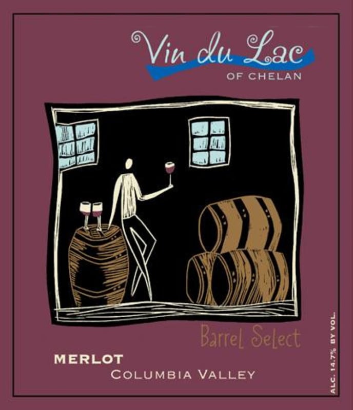 Vin du Lac Chelan Barrel Select Merlot 2008 Front Label