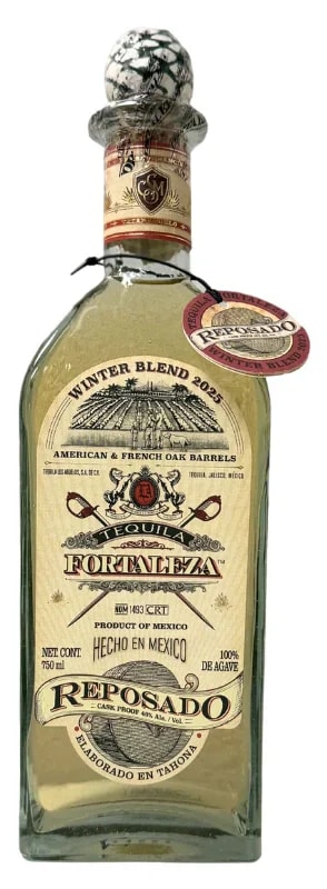 Fortaleza Winter Blend 2025 Cask Proof Reposado Tequila Front Bottle Shot