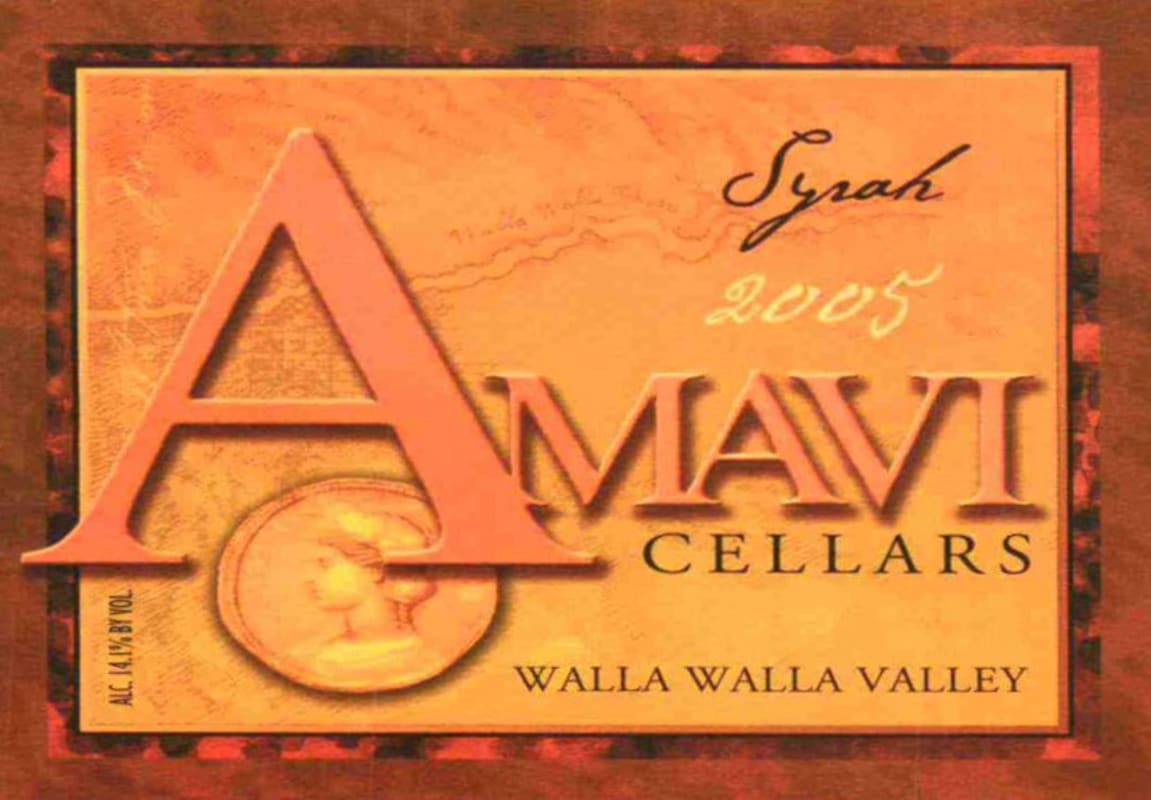 Amavi Syrah 2005 Front Label