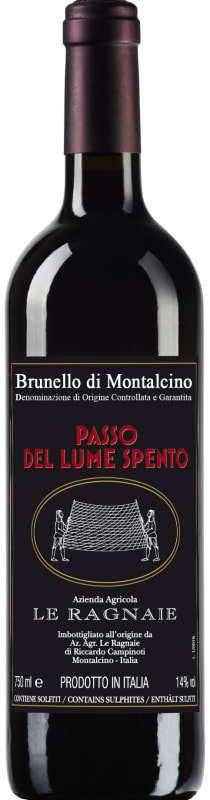 Le Ragnaie Brunello di Montalcino Passo del Lume Spento 2018 Front Bottle Shot