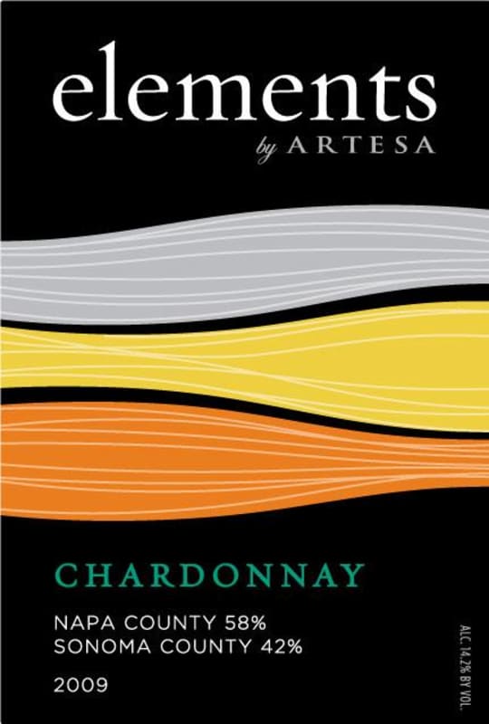 Artesa Elements Chardonnay 2009 Front Label