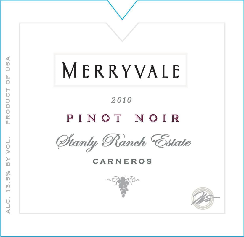 Merryvale Stanly Ranch Estate Pinot Noir 2010 Front Label
