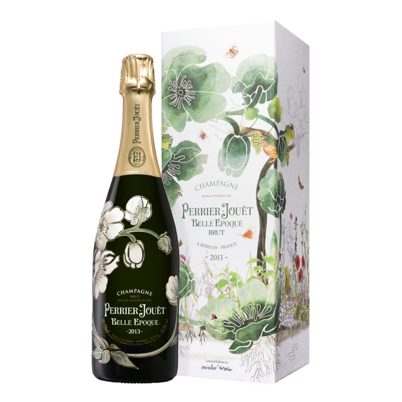 Perrier-Jouet Belle Epoque Brut with Gift Box 2013 Front Bottle Shot