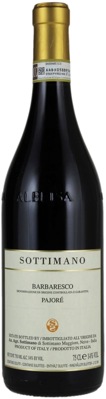 Sottimano Barbaresco Pajore 2019 Front Bottle Shot