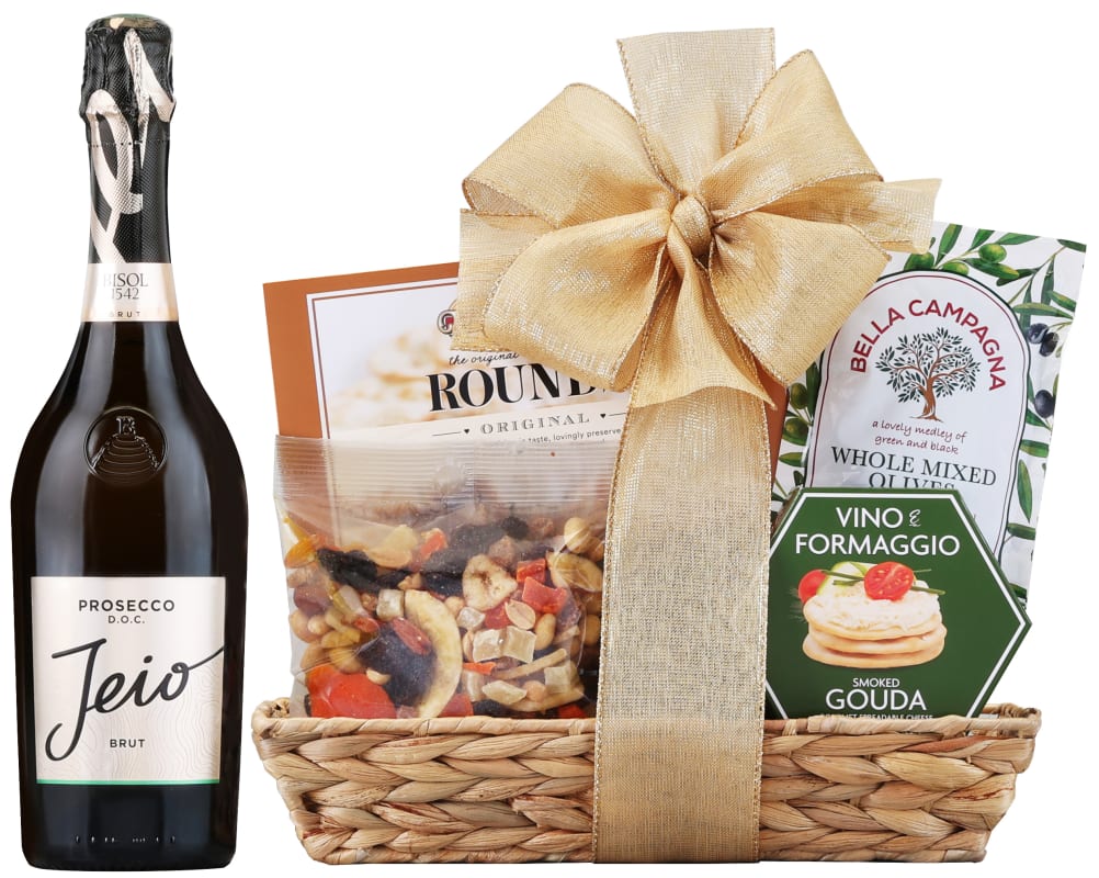 90 Point Prosecco & Cheese Gift Basket Gift Product Image