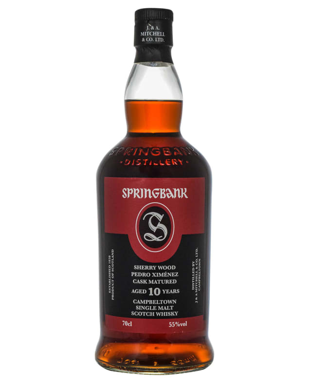 Springbank 10 Year Sherry Wood PX Cask (2022 Edition) Single Malt Scotch Whisky (700ML) Front Bottle Shot