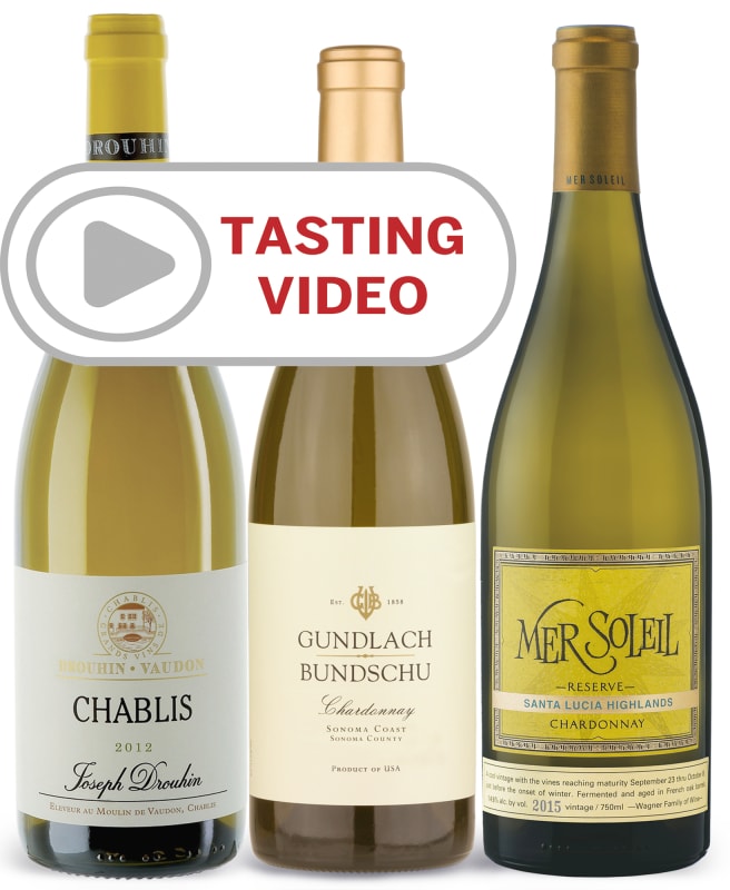 Wine Style Trio: Chardonnay with Tasting Video Gift Product Image