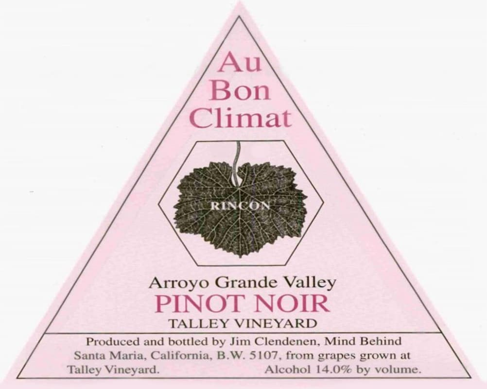 Au Bon Climat Rincon Talley Vineyard Pinot Noir 2013 Front Label