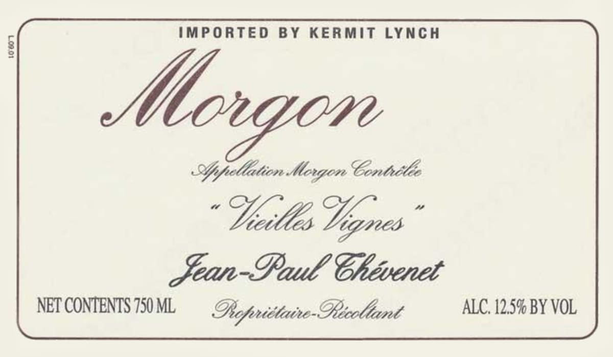 Jean-Paul et Charly Thevenet Morgon Vieilles Vignes 2014 Front Label