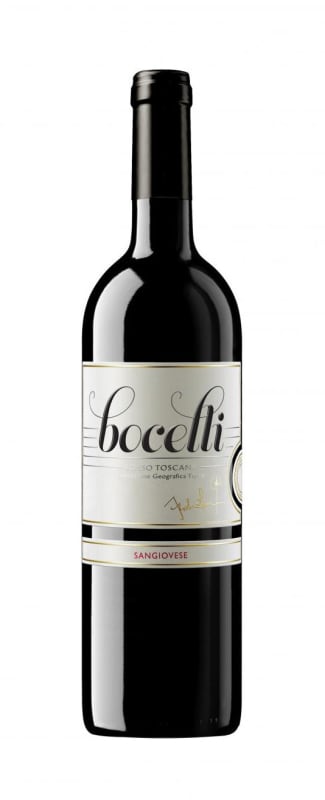 Bocelli Rosso Toscana Sangiovese 2021 Front Bottle Shot