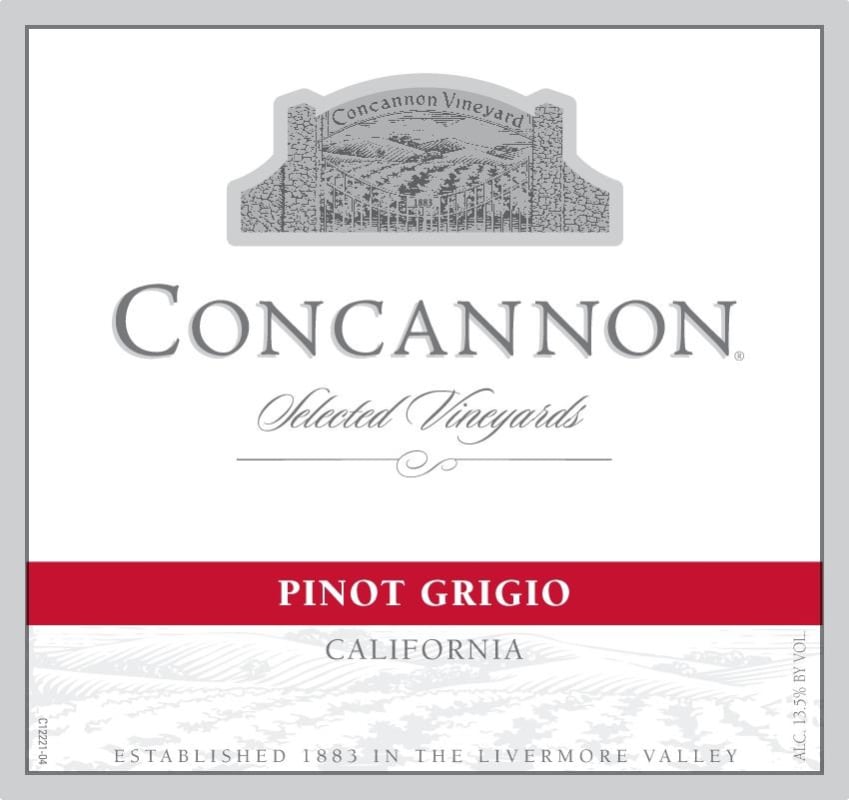 Concannon Selected Vineyards Pinot Grigio 2016 Front Label