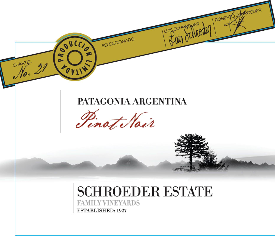 Familia Schroeder Estate Pinot Noir 2016 Front Label
