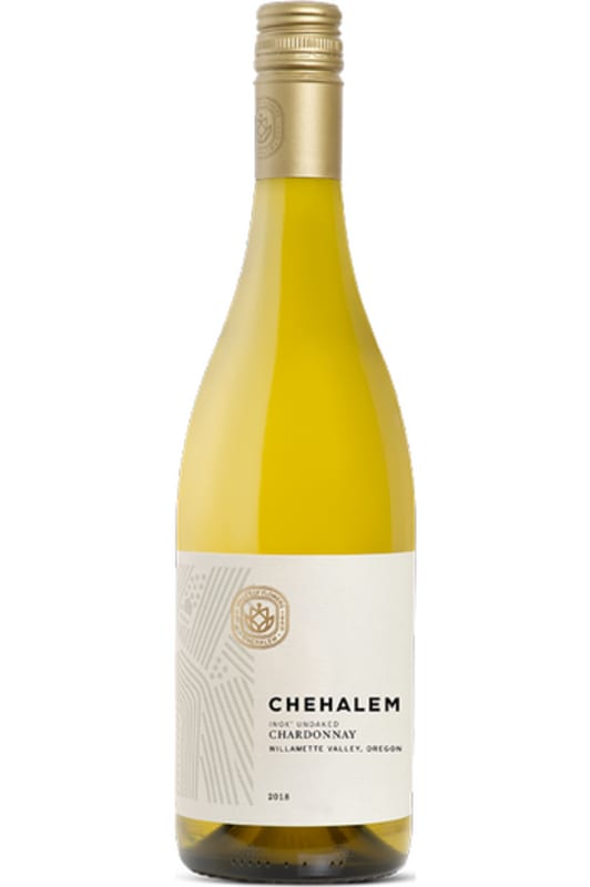 Chehalem INOX Unoaked Chardonnay 2018 Front Bottle Shot