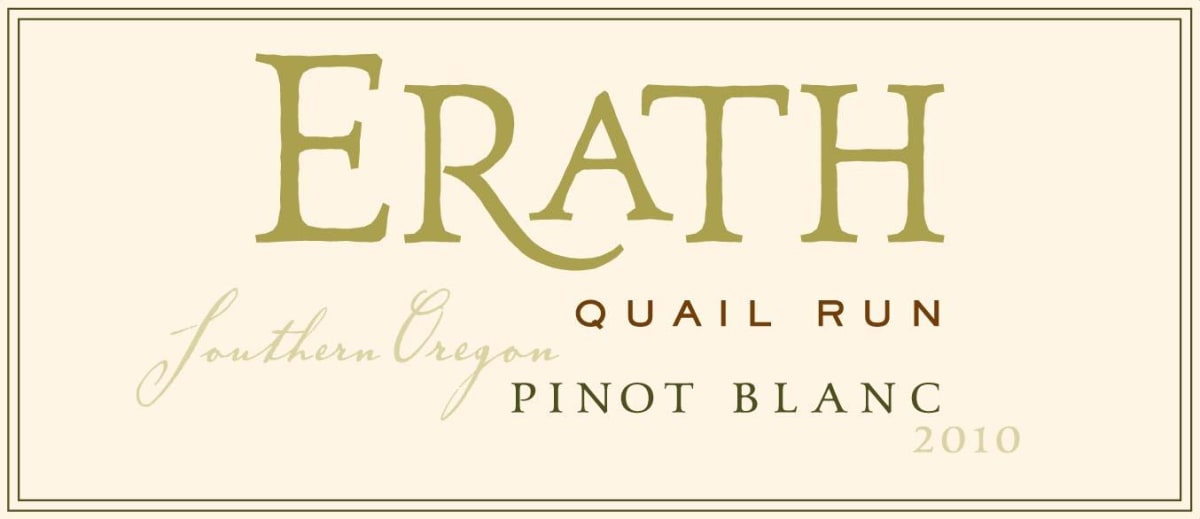 Erath Quail Run Pinot Blanc 2010 Front Label