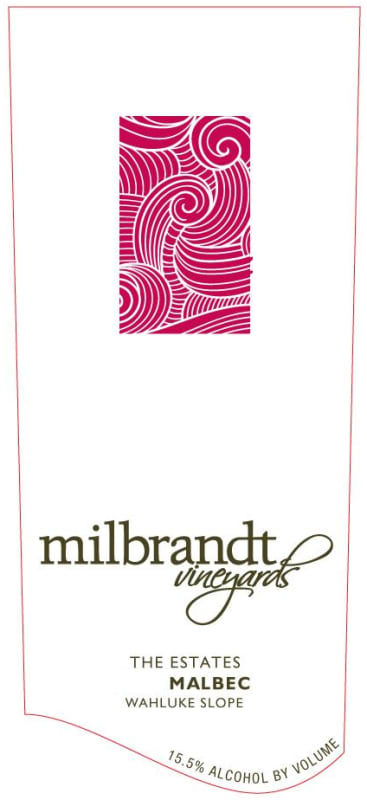 Milbrandt The Estates Malbec 2014 Front Label
