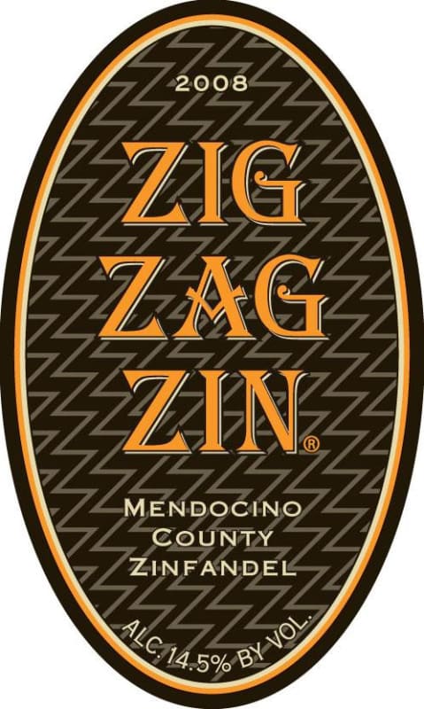 Zig Zag Zin Zinfandel 2008 Front Label