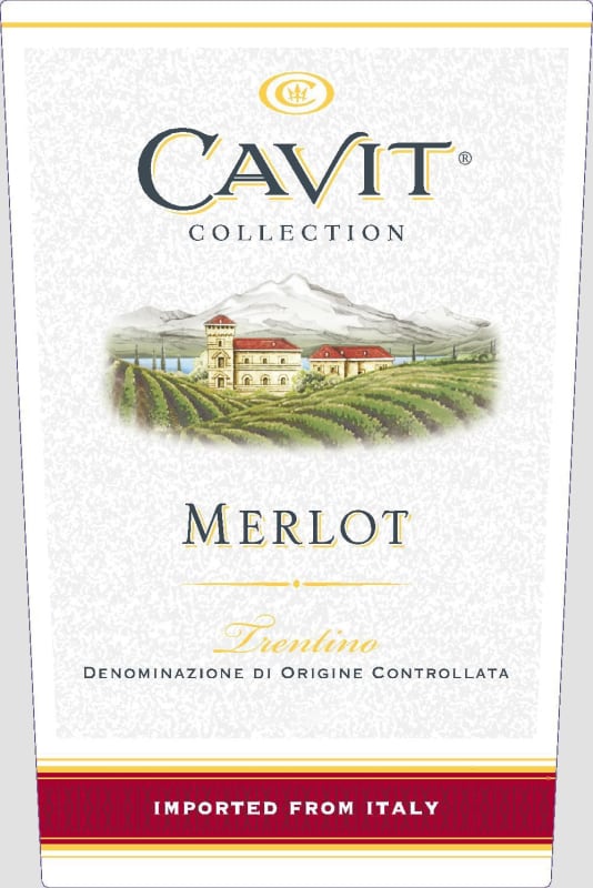 Cavit Trentino Merlot 2008 Front Label