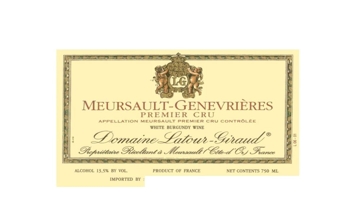 Domaine Latour-Giraud Meursault-Genevrieres Premier Cru 2000 Front Label