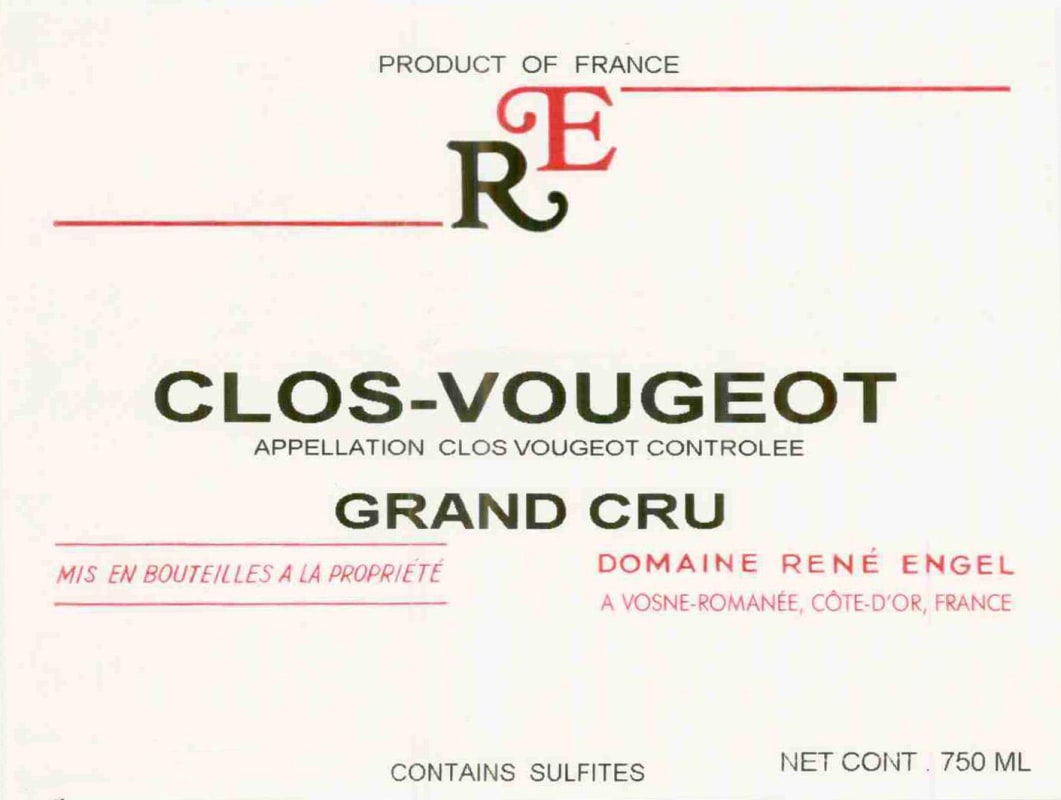 Rene Engel Clos Vougeot Grand Cru 2002 Front Label