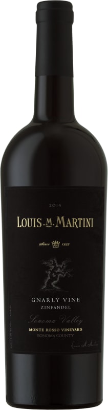 Louis Martini Monte Rosso Gnarly Vine Zinfandel 2014 Front Bottle Shot