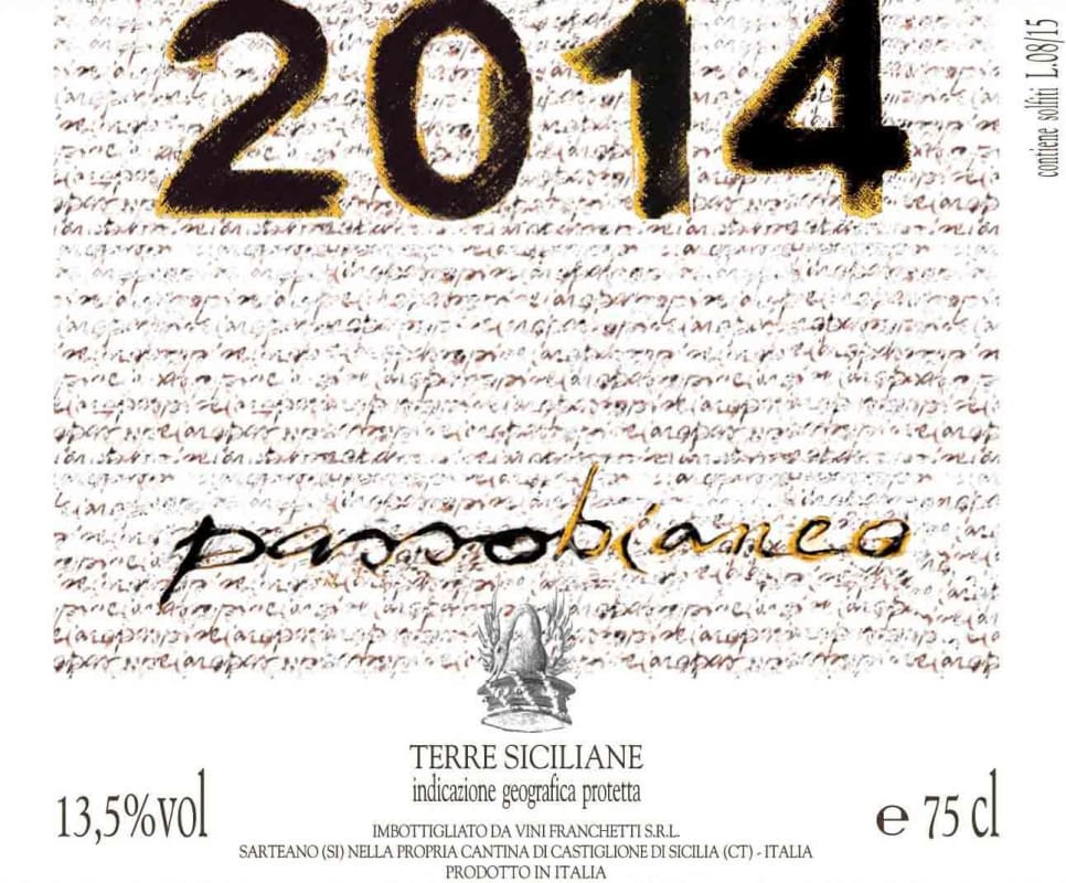 Passopisciaro Passobianco 2014 Front Label