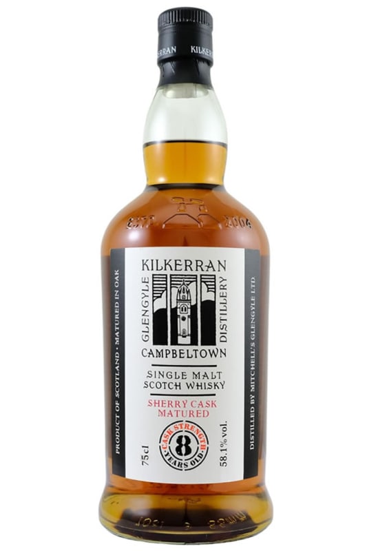 Kilkerran 8 Year Sherry Cask Strength Single Malt Scotch Whisky Front Bottle Shot