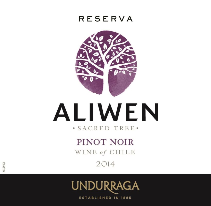 Undurraga Aliwen Reserva Pinot Noir 2014 Front Label
