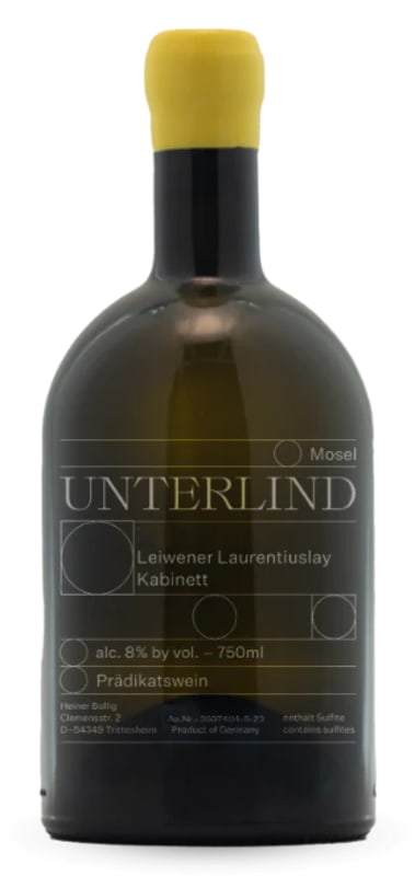 Unterlind Leiwener Laurentius Lay Riesling Kabinett 2023 Front Bottle Shot
