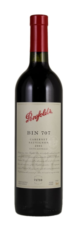 Penfolds Bin 707 Cabernet Sauvignon 2005 Front Bottle Shot