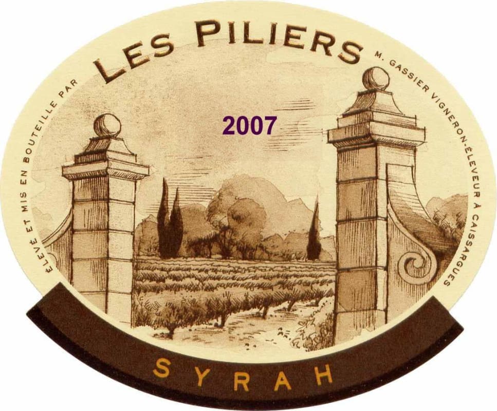 Domaine Gassier Les Piliers Syrah 2007 Front Label