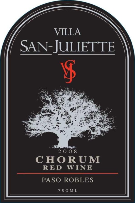 Villa San-Juliette Chorum 2008 Front Label
