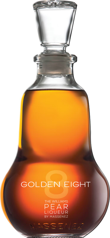 G.E Massenez Golden Eight Williams Pear Liqueur Front Bottle Shot