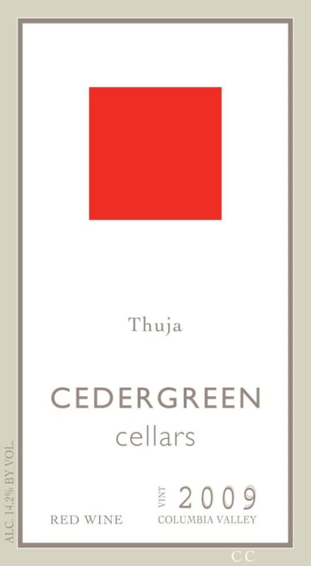 Cedergreen Cellars Thuja 2009 Front Label