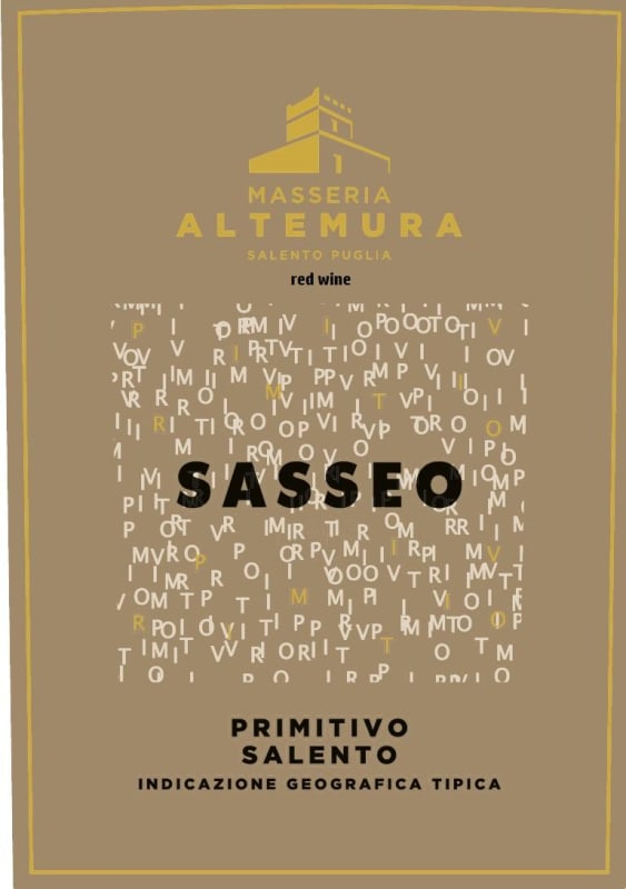 Masseria Altemura Sasseo 2018 Front Label