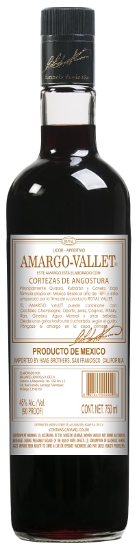 Royal Vallet Amargo-Vallet Angostura Liqueur Front Bottle Shot