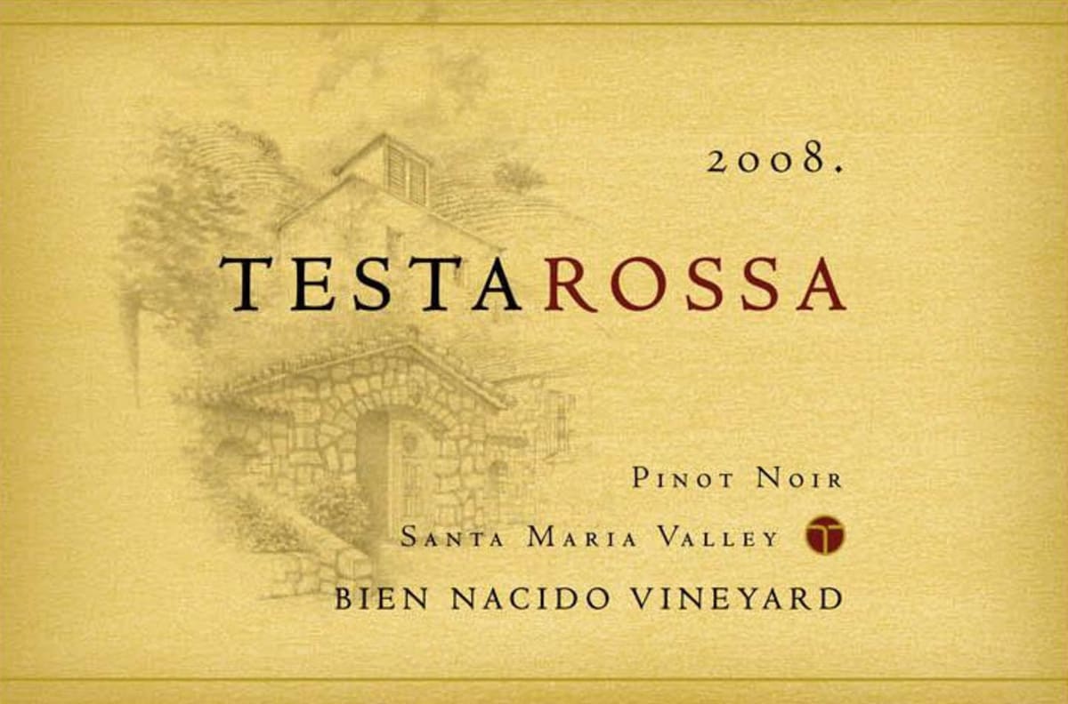 Testarossa Bien Nacido Vineyard Pinot Noir 2008 Front Label