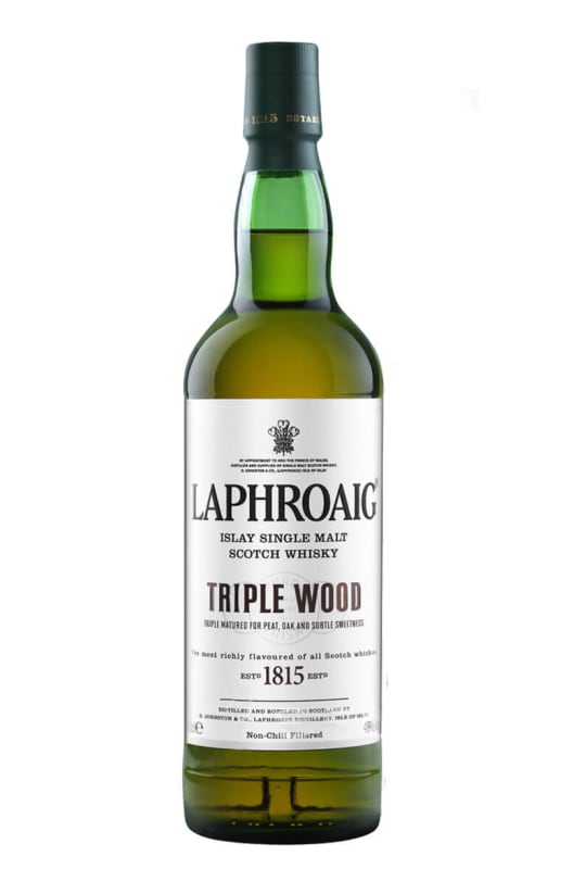 Laphroaig Triple Wood Single Malt Scotch Whisky Front Bottle Shot