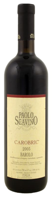 Paolo Scavino Barolo Carobric 2005 Front Bottle Shot