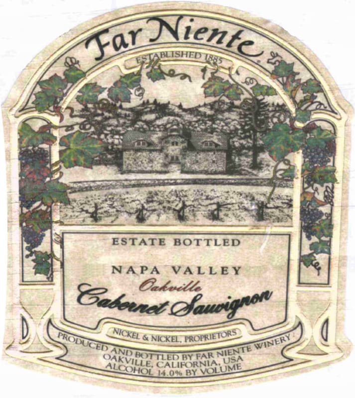 Far Niente Cave Collection Cabernet Sauvignon 2002 Front Label