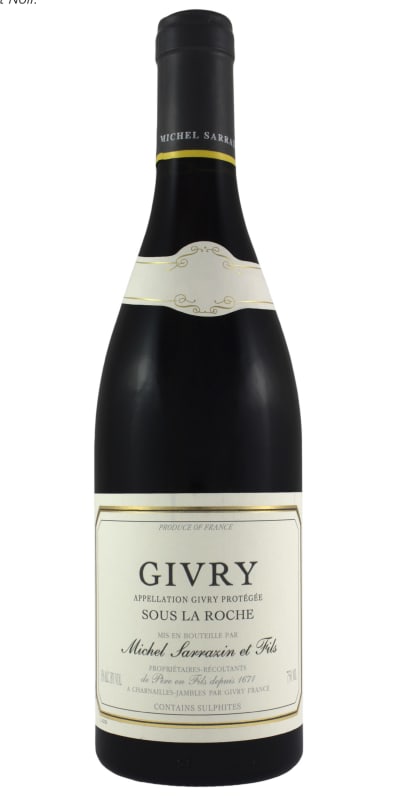 Domaine Sarrazin Givry Sous La Roche Rouge 2020 Front Bottle Shot
