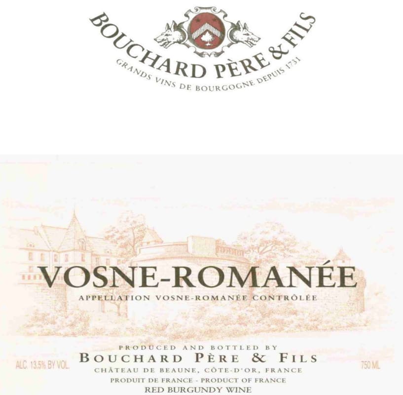Bouchard Pere & Fils Vosne-Romanee Rouge 2004 Front Label