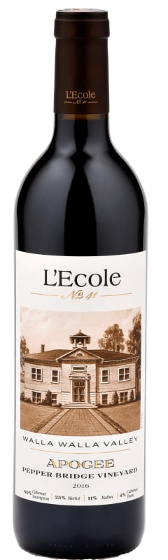 L'Ecole 41 Pepper Bridge Vineyard Apogee 2016 Front Bottle Shot